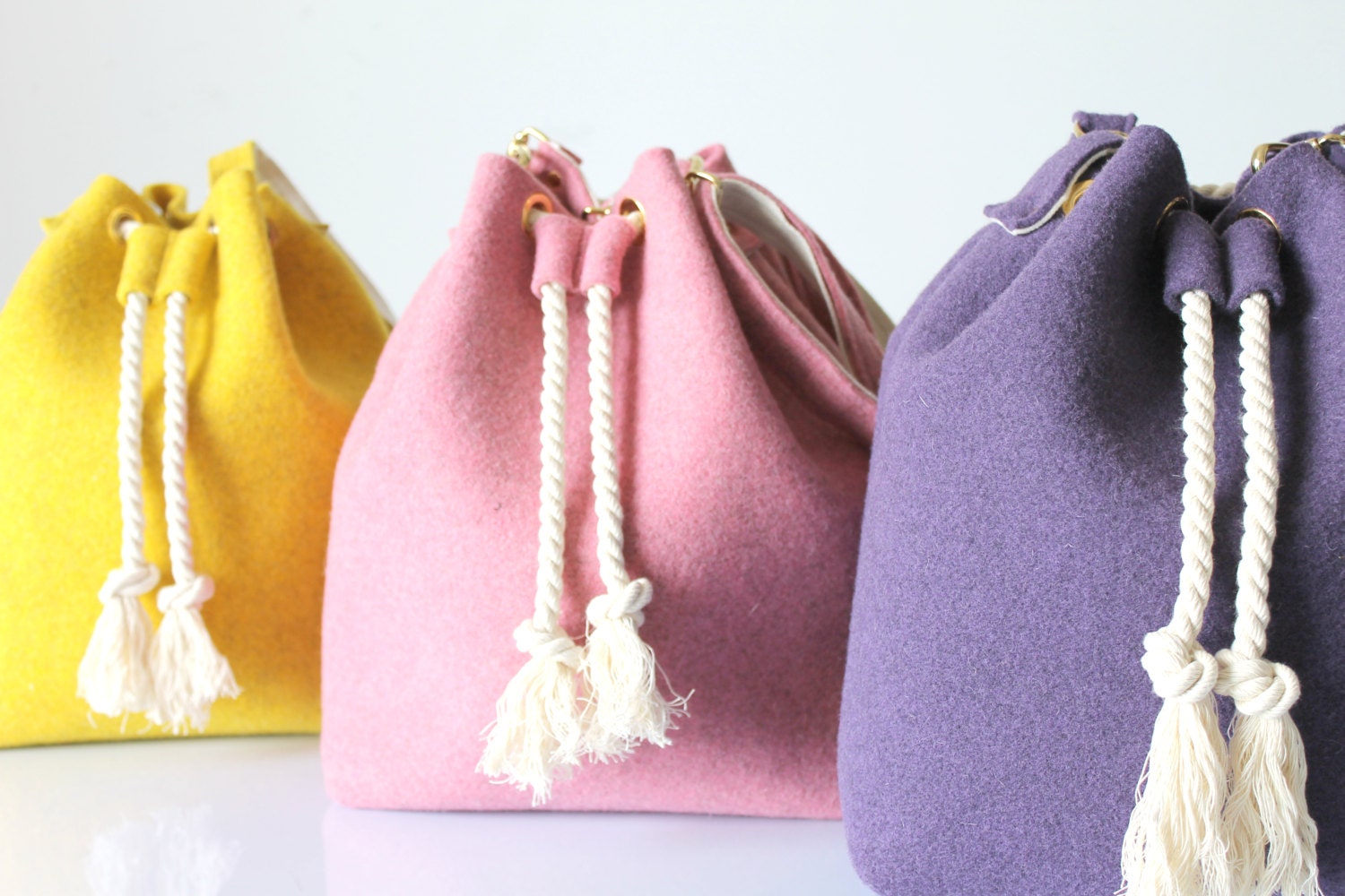 Felt Bucket Bag Crossbody Bag Felt Handbag Womens Bag Made | Etsy