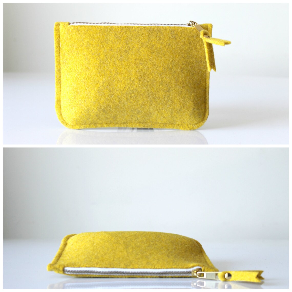 Wristlet Simple Wool Felt Clutch Bag Felt Clutch Simple Etsy
