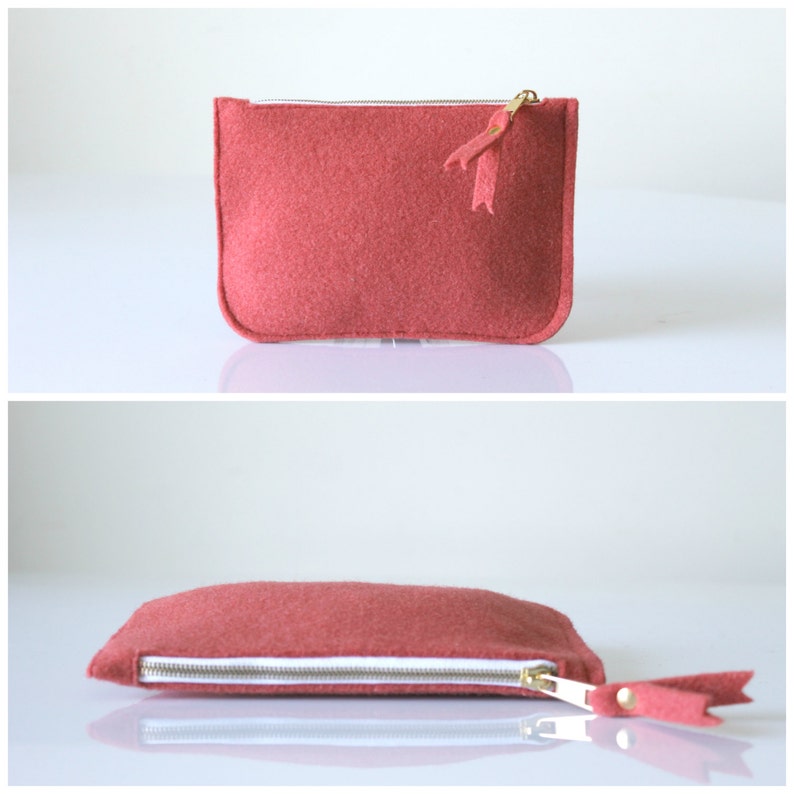 Wristlet Simple Wool Felt Clutch Bag Felt Clutch Simple Etsy