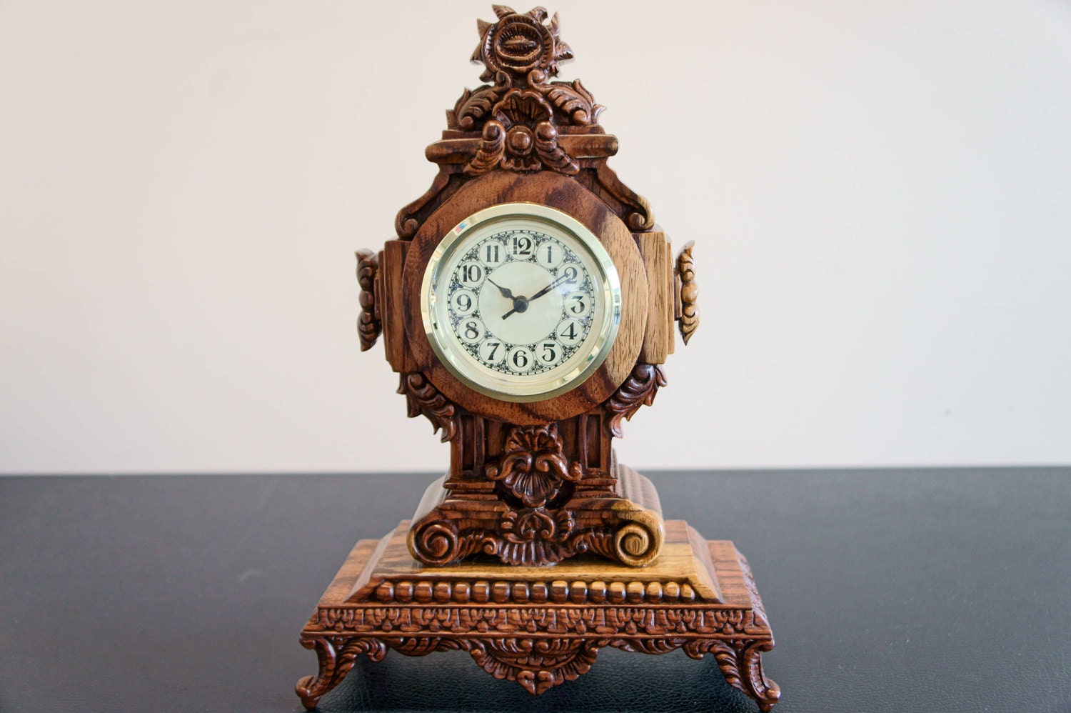 Wood carved clock Etsy