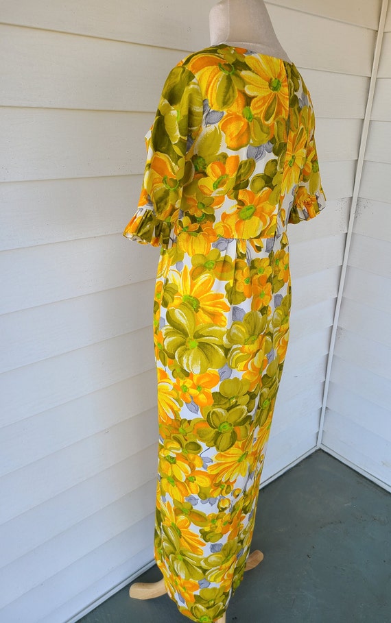 1970's Handmade Floral Maxi Dress - image 10