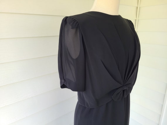 1980's Sheer Black Cocktail Dress - image 3