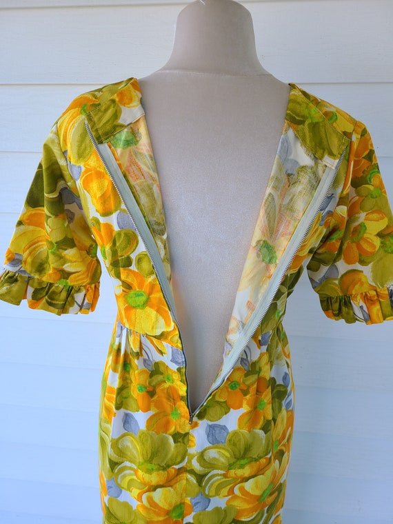 1970's Handmade Floral Maxi Dress - image 5