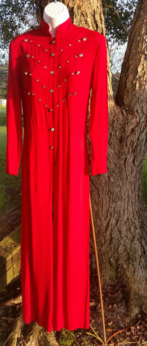 1980's Red Jumpsuit La Costa Spa