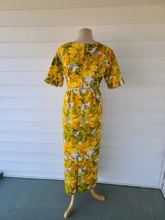 1970's Handmade Floral Maxi Dress - image 4