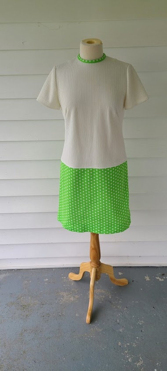 1970's Handmade Polka Dot Mini Dress - image 2