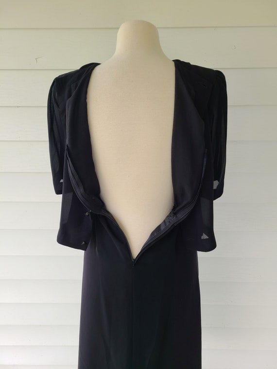 1980's Sheer Black Cocktail Dress - image 6