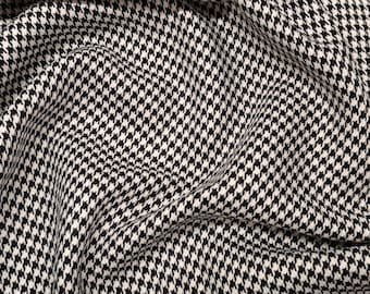 Small Dog Tooth / Houndstooth Fabric - PolyViscose Suiting Material - Metre/Half - 59" (150cm) wide
