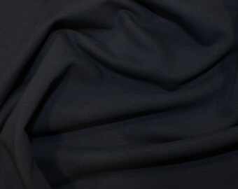 Navy Blue - Organic French Terry Loopback Cotton Jersey Knit Fabric - 150cm (59") wide