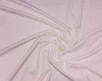 White - Plain Nylon/Spandex All-Way Stretch Fabric Material - 150cm (59") wide per metre / half