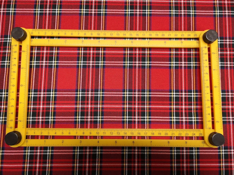Red Royal Stewart Small Tartan Fabric PolyViscose Metre/Half 59 150cm wide image 2