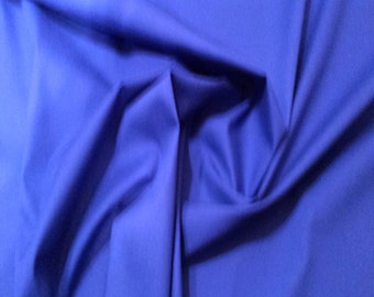 Royal Blue - 100% Cotton Poplin Dress Fabric Material - Plain Solid Colours - Metre/Half - 44" (112cm) wide