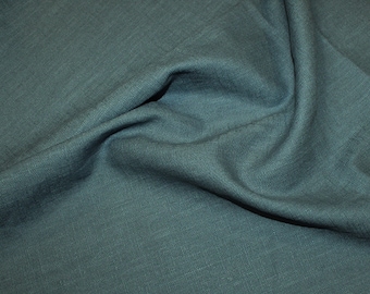 Denim Blue Washed Linen - 100% Linen Fabric Material - 136cm (53") wide