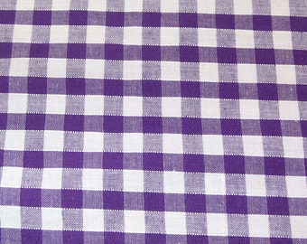 Purple - Corded Gingham - Quarter Inch Check - Dress Fabric Material - Metre/Half - 44 inches (112cm) wide