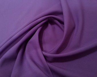 Purple - Polyester Bi-Stretch Panama Suiting Dress Fabric - 147cm (58") Wide