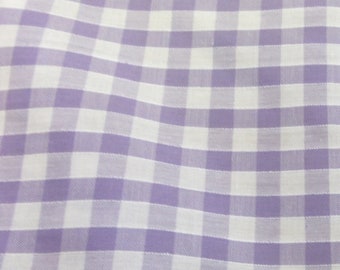 Lilac - Corded Gingham - Quarter Inch Check - Dress Fabric Material - Metre/Half - 44 inches (112cm) wide