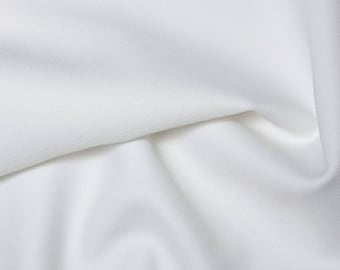 White - Polyester Twill Plain Fabric 150cm (59") Wide Dressmaking Material
