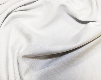 White - Bamboo Jersey Knit Fabric - OekoTex - 155cm (61") wide