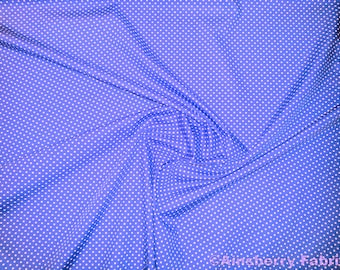 Copen Blue - 100% Cotton Poplin Dress Fabric Material - 3mm Polka Dot / Spot - Metre/Half - 44" (112cm) wide