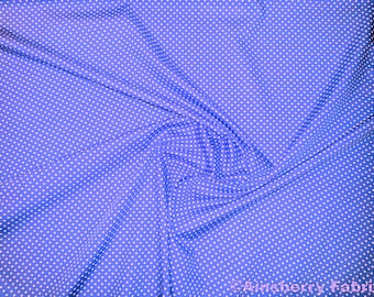 Copen Blue - 100% Cotton Poplin Dress Fabric Material - 3mm Polka Dot / Spot - Metre/Half - 44" (112cm) wide