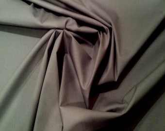 Grey - 100% Cotton Poplin Dress Fabric Material - Plain Solid Colours - Metre/Half - 44" (112cm) wide