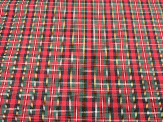 Flat Weave 100/% Cotton Tartan Fabric Material Double Sided 147cm 58/" wide