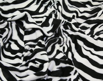 Zebra - Animal Print Polyester Velboa Fabric - Metre/Half - Faux Fur Pony Skin 58" (145cm) wide Velour