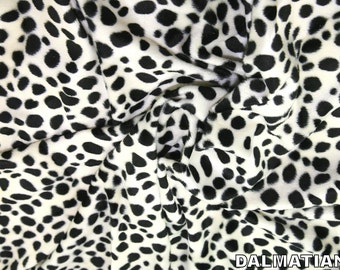 Dalmatian - Animal Print Polyester Velboa Fabric - Metre/Half - Faux Fur Pony Skin 58" (145cm) wide Velour