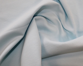 Pale Blue - Organic French Terry Loopback Cotton Jersey Knit Fabric - 150cm (59") wide