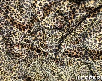 Leopard - Animal Print Polyester Velboa Fabric - Metre/Half - Faux Fur Pony Skin 58" (145cm) wide Velour