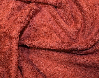 Terracotta Bamboo Terry Towelling Fabric - Plain Solid Colours - Towel Material - 150cm (59") wide