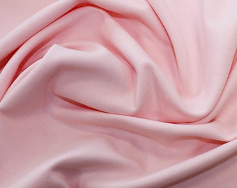Pale Pink - Organic French Terry Loopback Cotton Jersey Knit Fabric - 150cm (59") wide