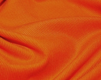 Mandarin Orange - Needlecord Cotton Corduroy 21 Wale Fabric Material - 140cm (55") wide