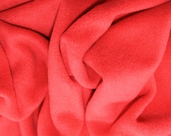 Red - Polar Fleece Fabric - Metre/Half - Anti Pil - 59" (150cm) wide