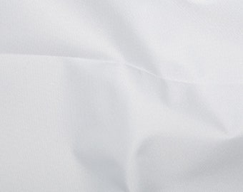 White - Soft Water Repellent Polyester PU Coated Fabric - Plain Solid Colours - 57" (145cm) wide