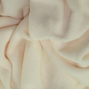 Cream - Polar Fleece Fabric - Metre/Half - Anti Pil - 59" (150cm) wide