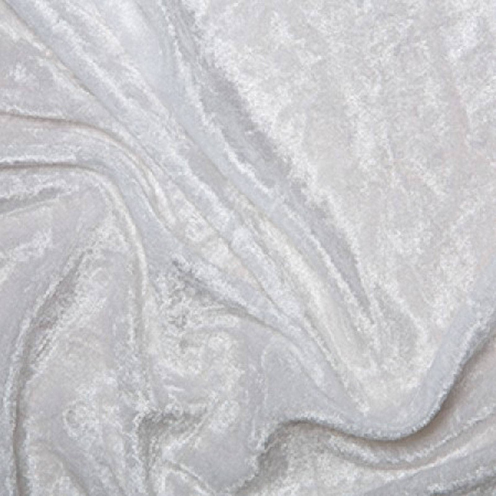 White Crushed Velvet Velour Stretch Fabric Material Polyester