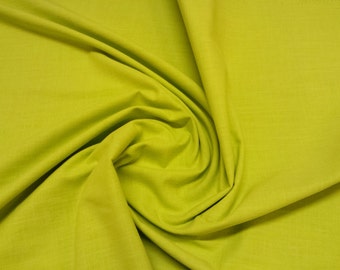 Green - Linen Look 100% Cotton Dress Fabric Material - Metre/Half - 58" (145cm) wide