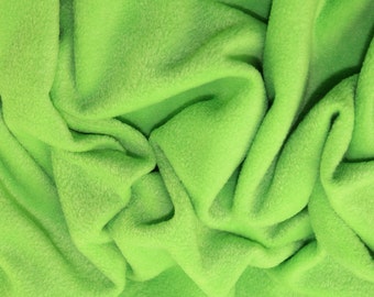 Lime Green - Polar Fleece Fabric - Metre/Half - Anti Pil - 59" (150cm) wide