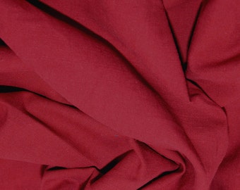 Wine - Linen Look 100% Cotton Dress Fabric Material - Metre/Half - 58" (145cm) wide