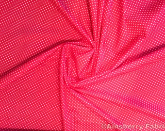 Cerise Pink - 100% Cotton Poplin Dress Fabric Material - 3mm Polka Dot / Spot - Metre/Half - 44" (112cm) wide