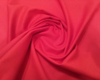 Red - Plain 100% Cotton Drill Fabric - Medium Weight - 150cm (59") Wide Dress Fabric