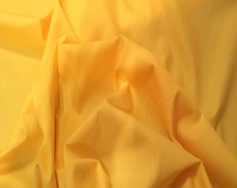 Yellow - 100% Cotton Poplin Dress Fabric Material - Plain Solid Colours - Metre/Half - 44" (112cm) wide