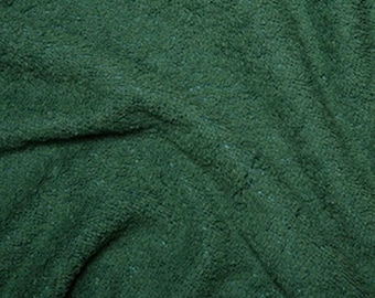 Bottle Green Cotton Terry Towelling Fabric - Plain Solid Colours - Towel Material - 150cm (59") wide