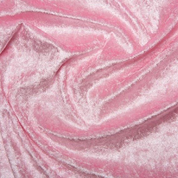 Material de tela elástica de terciopelo triturado rosa - poliéster - 150 cm  (59) de ancho