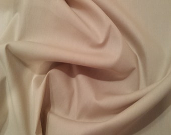 Beige - 100% Cotton Poplin Dress Fabric Material - Plain Solid Colours - Metre/Half - 44" (112cm) wide