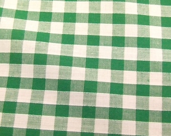 Emerald Green - Corded Gingham - Quarter Inch Check - Dress Fabric Material - Metre/Half - 44 inches (112cm) wide