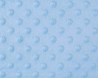Blue - Dimple Dot Popcorn Cuddle Soft Nipple Fleece Fabric - 150cm (59") wide - per metre or half metre