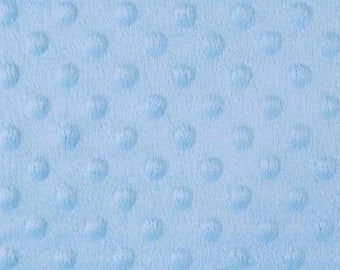 Blue - Dimple Dot Popcorn Cuddle Soft Nipple Fleece Fabric - 150cm (59") wide - per metre or half metre