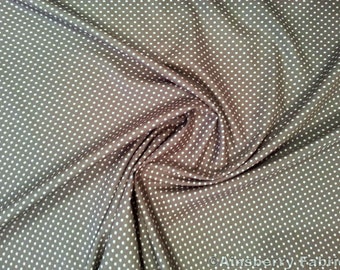 Grey - 3mm Polka Dot / Spot - 100% Cotton Poplin Dress Fabric Material - Metre/Half - 44" (112cm) wide